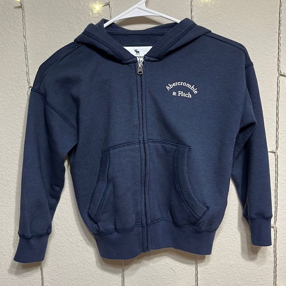 NWOT Abercrombie & Fitch Youth Full Zippered Blue Hoodie